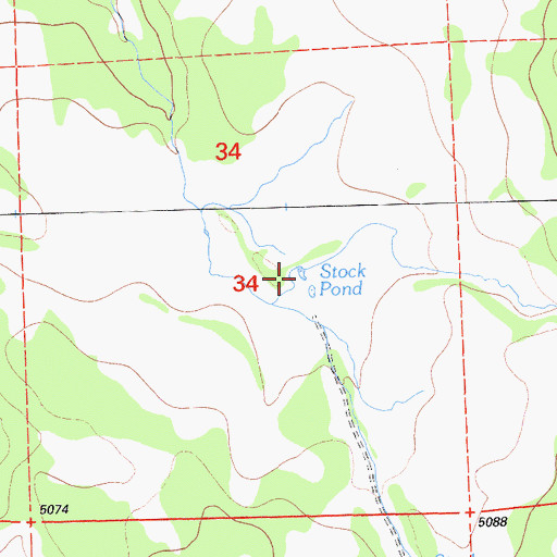 Topographic Map of Huffman Butte Tank, CA