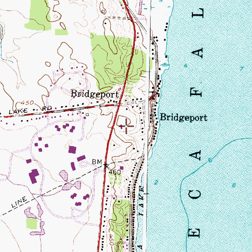Topographic Map of First Baptist Church of Seneca Falls, NY