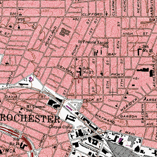 Topographic Map of First Church Divine, NY