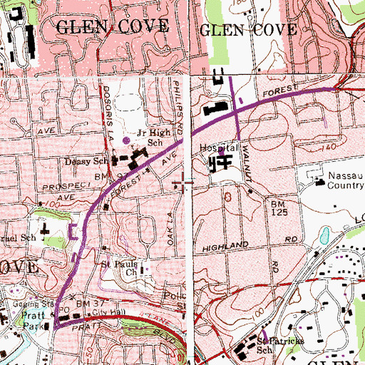 Topographic Map of First Church of Christ Scientist, NY