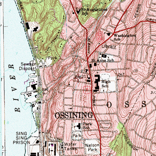 Topographic Map of First Church of Christ Scientist, NY