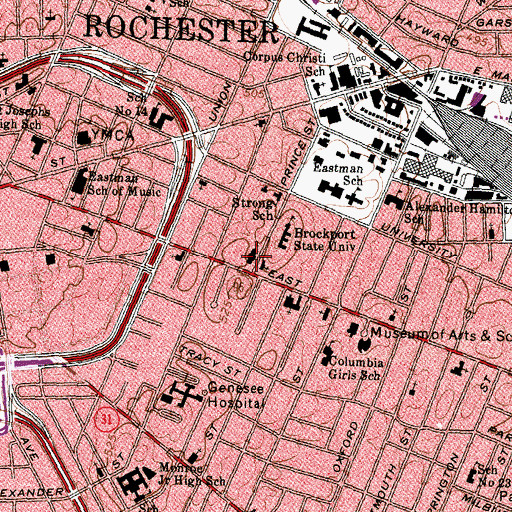 Topographic Map of First Church of Christ Scientist, NY