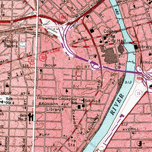 Topographic Map of First Church of God, NY