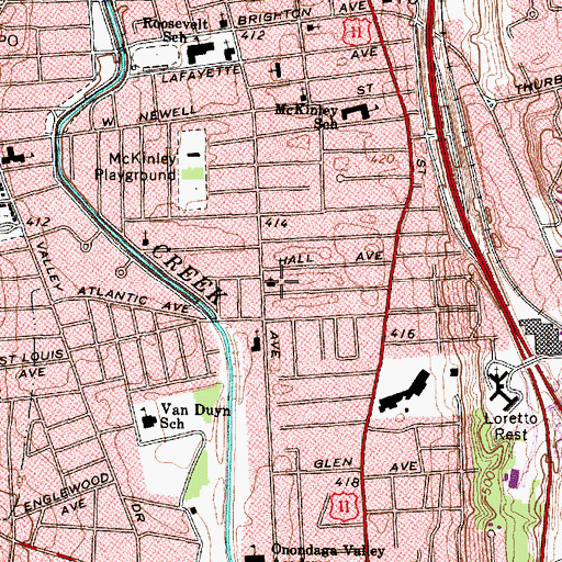 Topographic Map of First Church of the Nazarene, NY