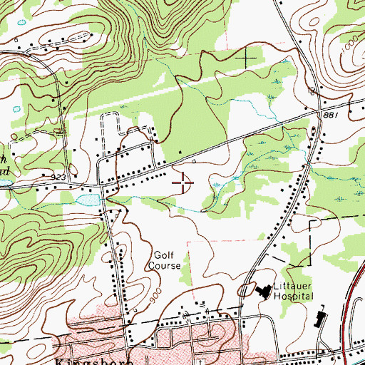 Topographic Map of First Free Methodist Church of Gloversville, NY