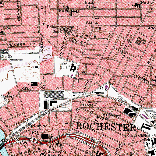 Topographic Map of First Genesis Baptist Church, NY