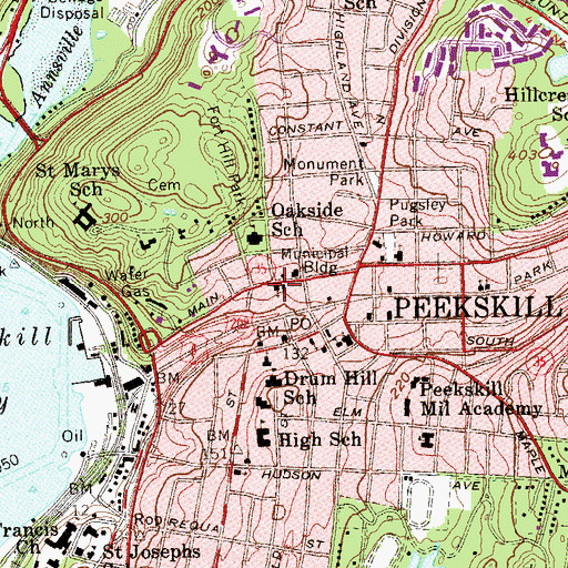 Topographic Map of First Hebrew Congregation, NY