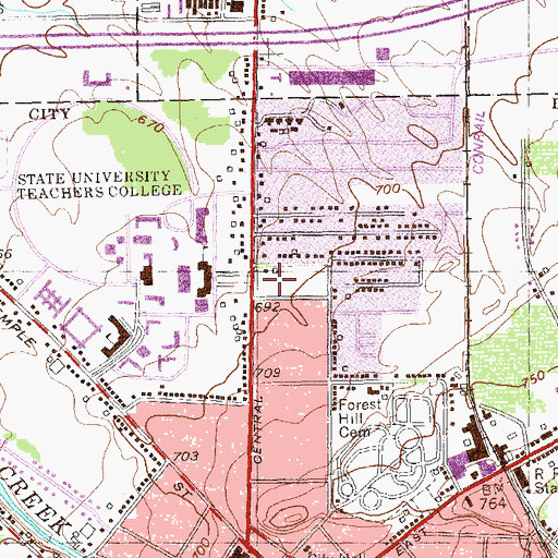 Topographic Map of First Presbyterian Church, NY