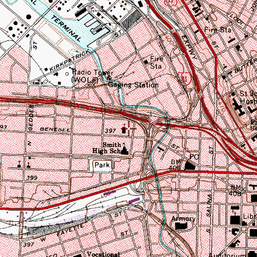 Topographic Map of First Presbyterian Church, NY