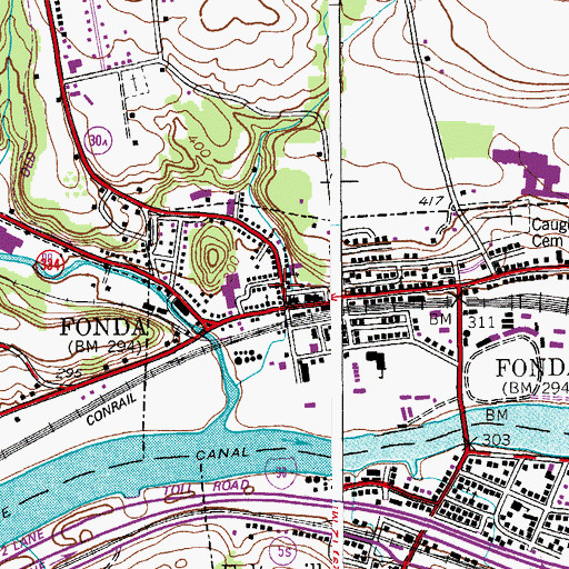 Topographic Map of Fonda Reformed Church, NY
