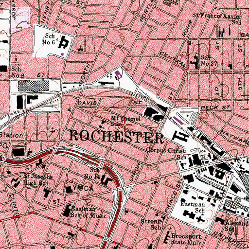 Topographic Map of Fountain Missionary Baptist Church, NY