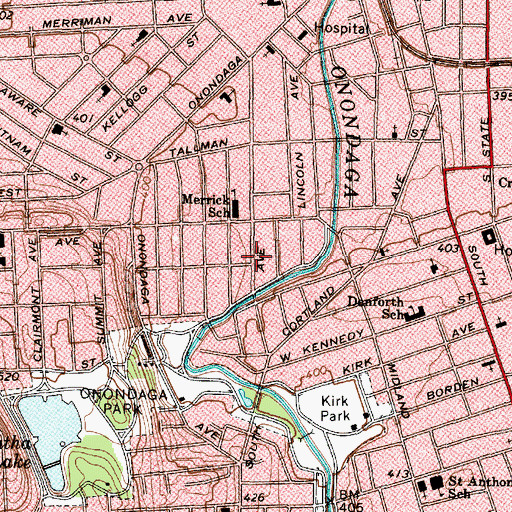 Topographic Map of Fountain of Life Church of God in Christ, NY