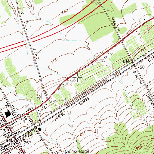 Topographic Map of Foursquare Gospel Church, NY