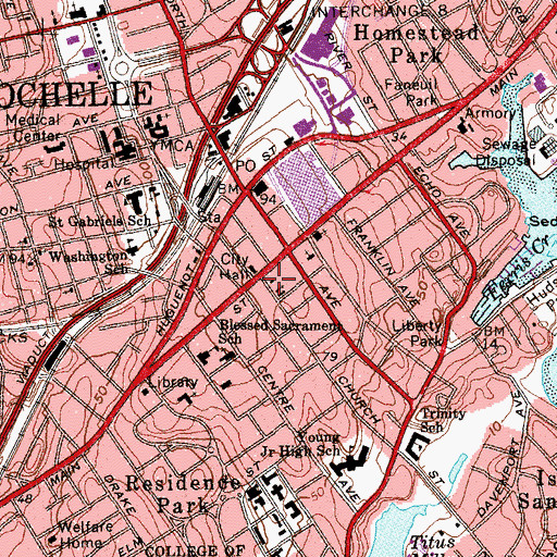 Topographic Map of French Speaking Baptist Church of New Rochelle, NY