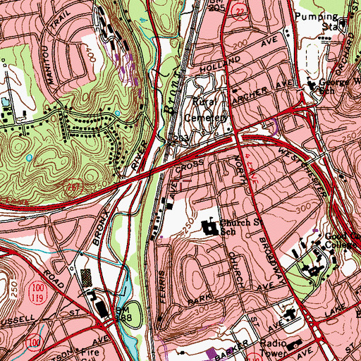 Topographic Map of French Speaking Baptist Church of White Plains, NY