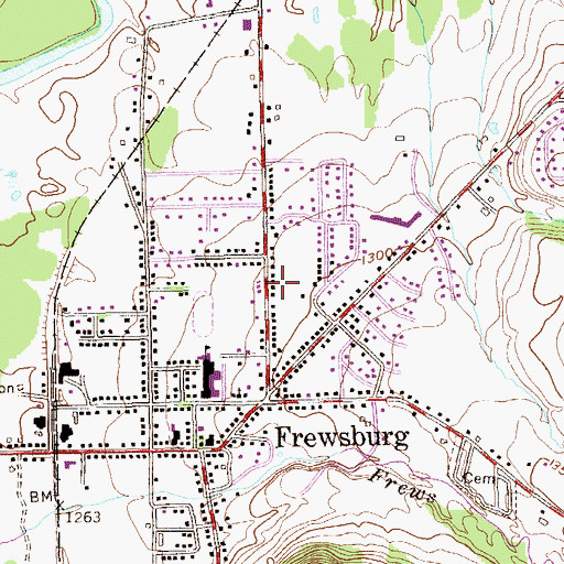 Topographic Map of Frewsburg Alliance Church, NY