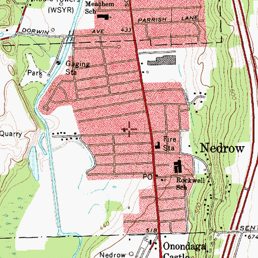 Topographic Map of Full Gospel Church of the Lord, NY