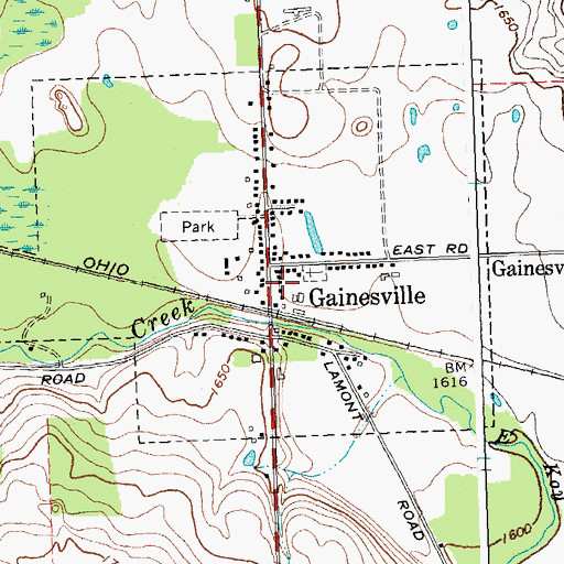 Topographic Map of Gainesville United Methodist Church, NY