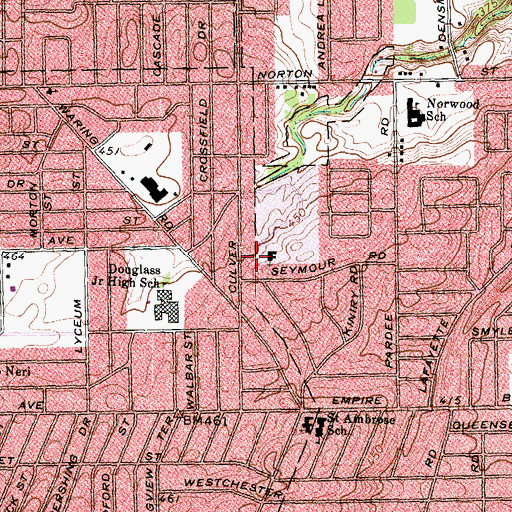 Topographic Map of Glad Tidings Church, NY