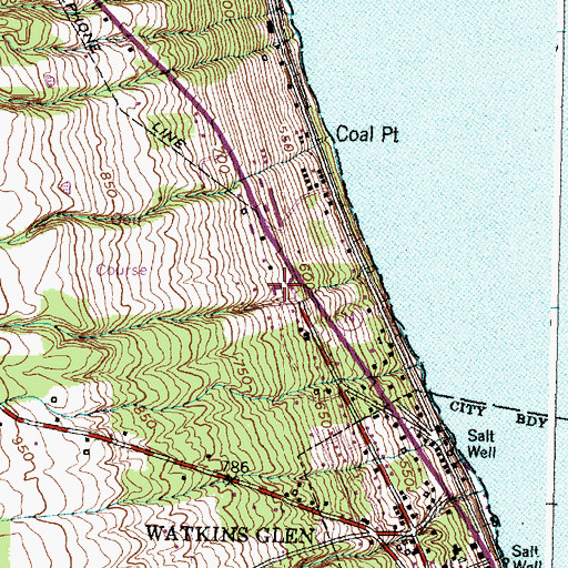 Topographic Map of Glen Baptist Church, NY