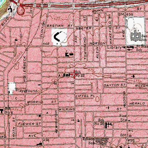 Topographic Map of God's Work Pentecostal Church, NY