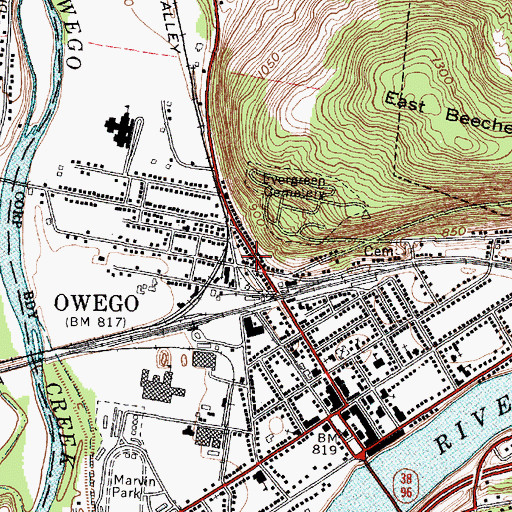 Topographic Map of Gospel Chapel, NY