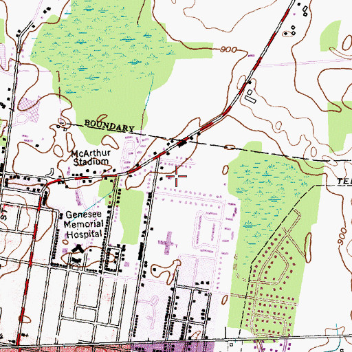 Topographic Map of Grace Baptist Church, NY