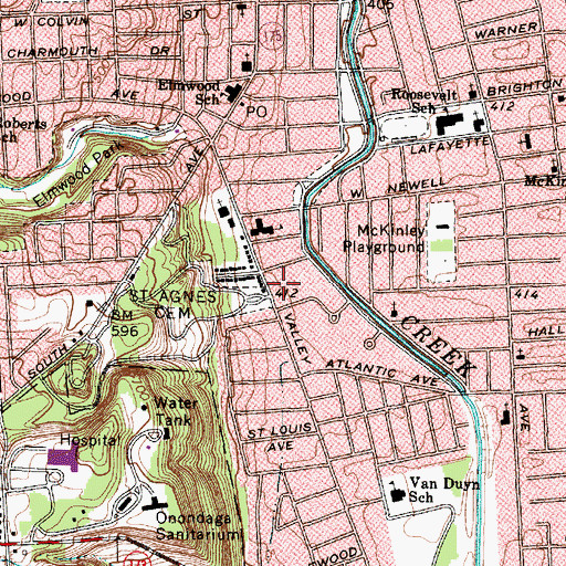 Topographic Map of Grace Baptist Church, NY
