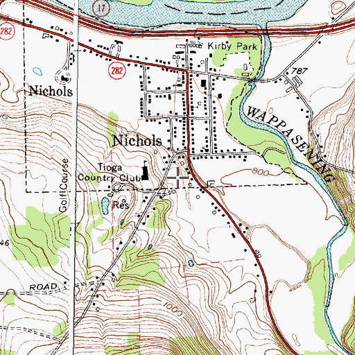 Topographic Map of Nichols Baptist Church, NY