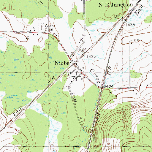 Topographic Map of Niobe Baptist Church, NY