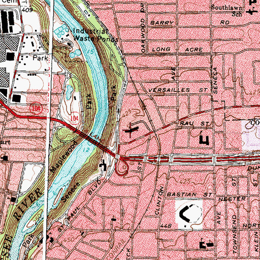 Topographic Map of North Baptist Church, NY