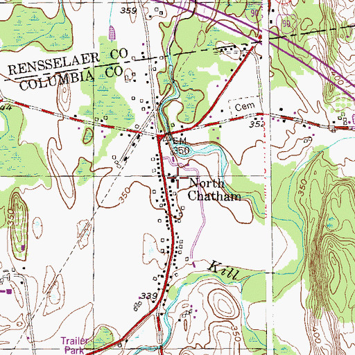 Topographic Map of North Chatham United Methodist Church, NY