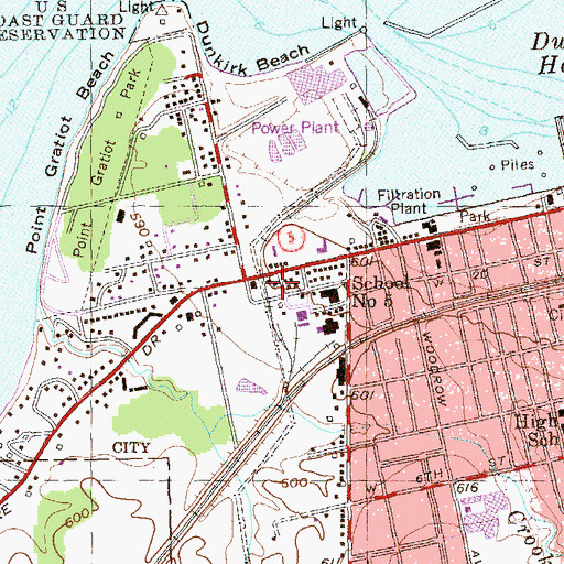 Topographic Map of Northern Chautauqua Community Church, NY
