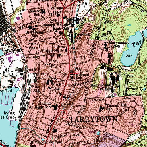 Topographic Map of Old Dutch Church of Sleepy Hollow, NY