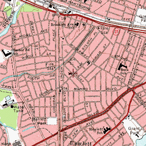 Topographic Map of Olivet Baptist Church, NY