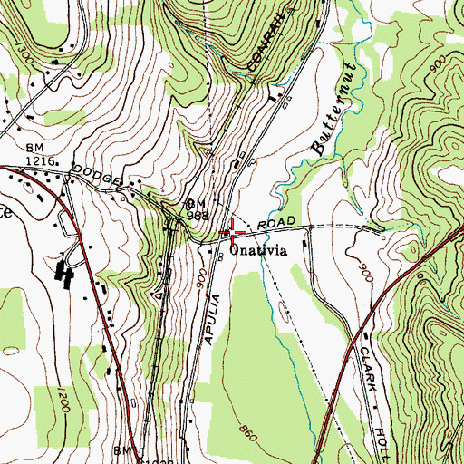 Topographic Map of Onativia United Methodist Church, NY