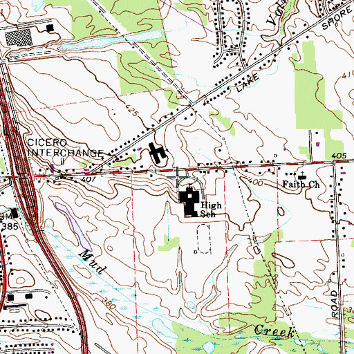 Topographic Map of Onondaga Christian Fellowship, NY