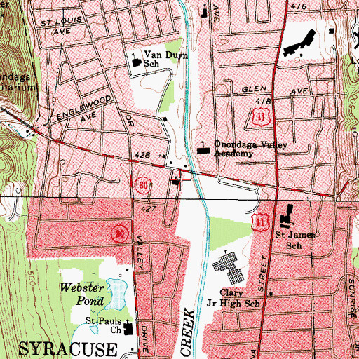 Topographic Map of Onondaga Valley Presbyterian Church, NY