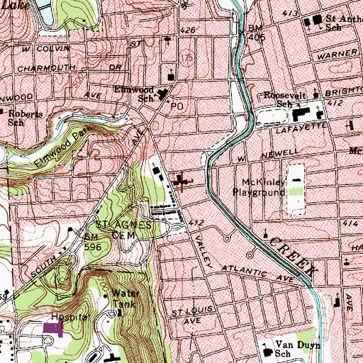 Topographic Map of Our Lady of Lourdes Catholic Church, NY