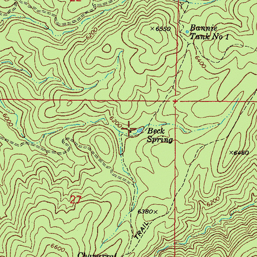 Topographic Map of Beck Spring, AZ