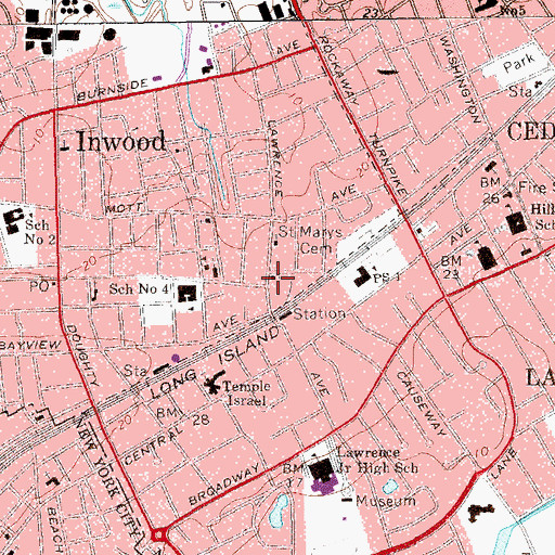 Topographic Map of Outreach Church of God, NY