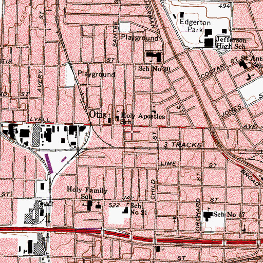 Topographic Map of Outreach Temple Church of God, NY