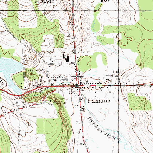 Topographic Map of Panama Baptist Church, NY