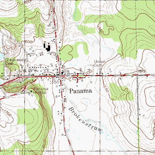 Topographic Map of Panama United Methodist Church, NY