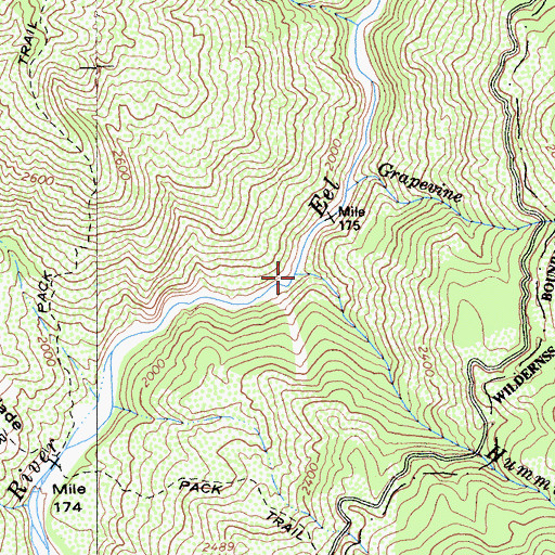 Topographic Map of Hummingbird Creek, CA