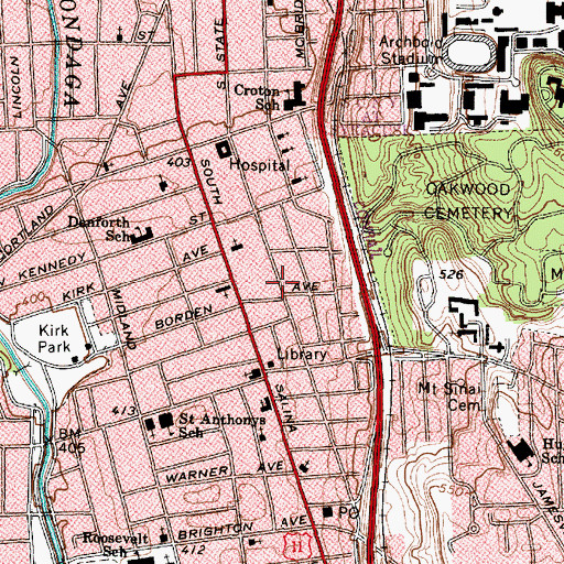Topographic Map of Pentecostal Evangelical Baptist Church, NY