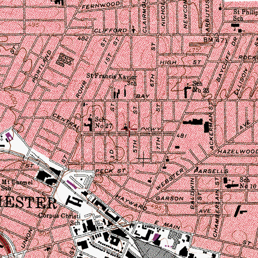Topographic Map of Pentecostal Memorial Baptist Church, NY
