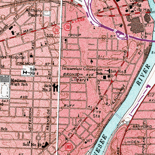 Topographic Map of Pentecostal Pilgram Church of God, NY