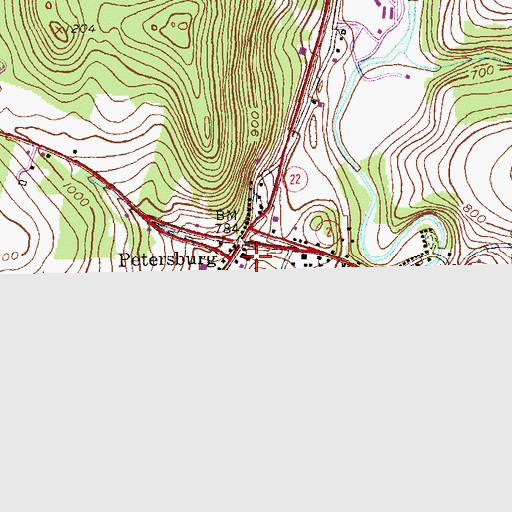 Topographic Map of Petersburg Baptist Church, NY