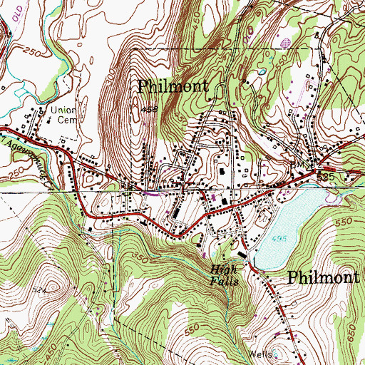 Topographic Map of Philmont Methodist Church, NY